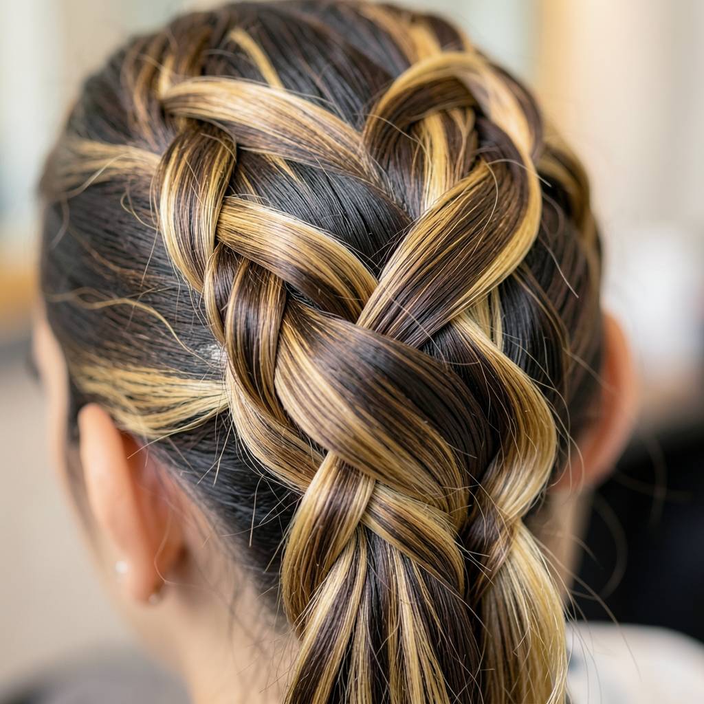 Detailed hair braid and coloring